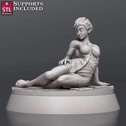3D Printed STL Miniatures Bath House Set 28 - 32mm War Gaming D&D