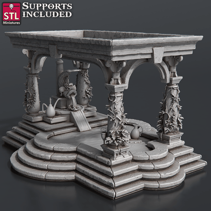 3D Printed STL Miniatures Bath House Set 28 - 32mm War Gaming D&D