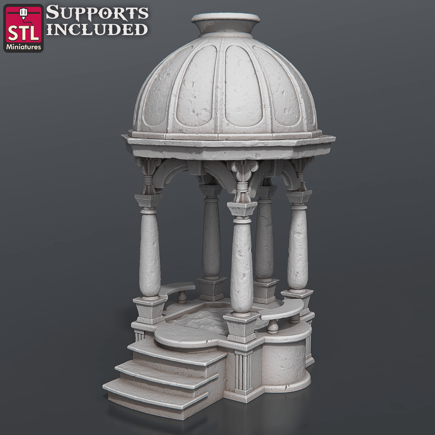 3D Printed STL Miniatures Bath House Set 28 - 32mm War Gaming D&D