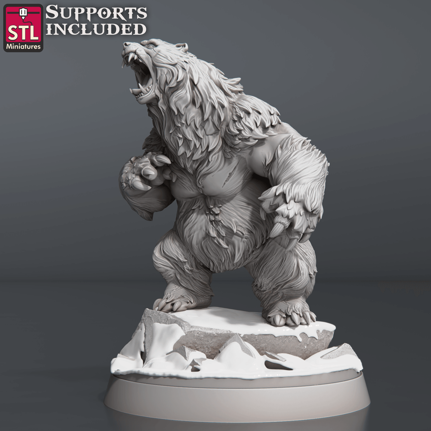 3D Printed STL Miniatures Bears Set 28 - 32mm War Gaming D&D