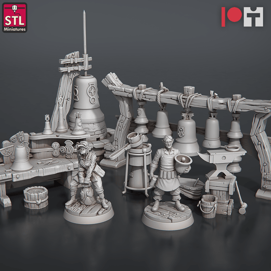 3D Printed STL Miniatures Bell Makers Set 28 - 32mm War Gaming D&D