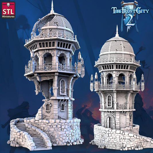 3D Printed STL Miniatures Bell Tower The Frost City 2 28 - 32mm War Gaming D&D