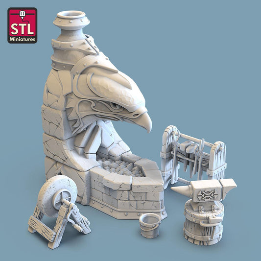 3D Printed STL Miniatures Blacksmith 28 - 32mm War Gaming D&D