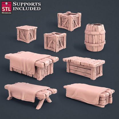 3D Printed STL Miniatures Blacksmith Weapon Store Set 28mm - 32mm War Gaming D&D