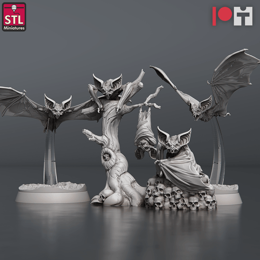 3D Printed STL Miniatures Blood Bats Set 28 - 32mm War Gaming D&D