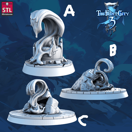 3D Printed STL Miniatures Bloodwaves Set Core Characters The Frost City 3 28 - 32mm War Gaming D&D