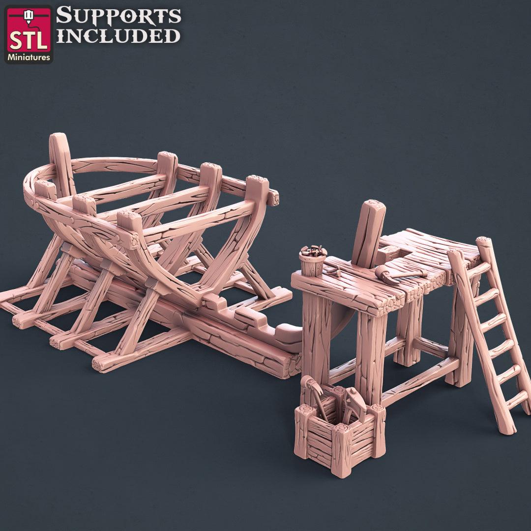 3D Printed STL Miniatures Boat Builder Set 28mm - 32mm War Gaming D&D