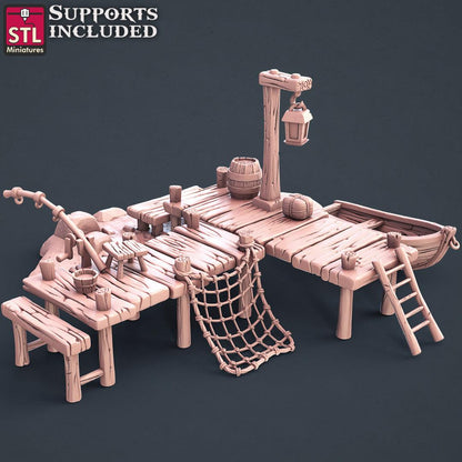 3D Printed STL Miniatures Boat Builder Set 28mm - 32mm War Gaming D&D