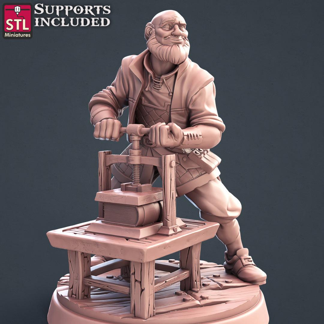 3D Printed STL Miniatures Bookbinder Set 28mm - 32mm War Gaming D&D