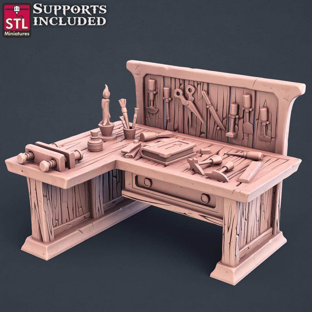 3D Printed STL Miniatures Bookbinder Set 28mm - 32mm War Gaming D&D