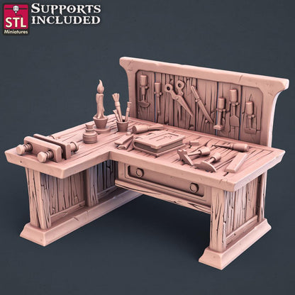 3D Printed STL Miniatures Bookbinder Set 28mm - 32mm War Gaming D&D