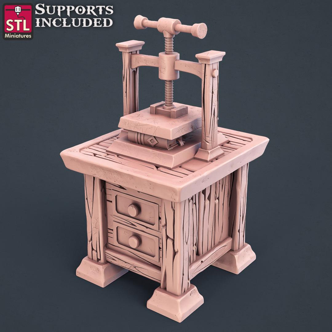 3D Printed STL Miniatures Bookbinder Set 28mm - 32mm War Gaming D&D