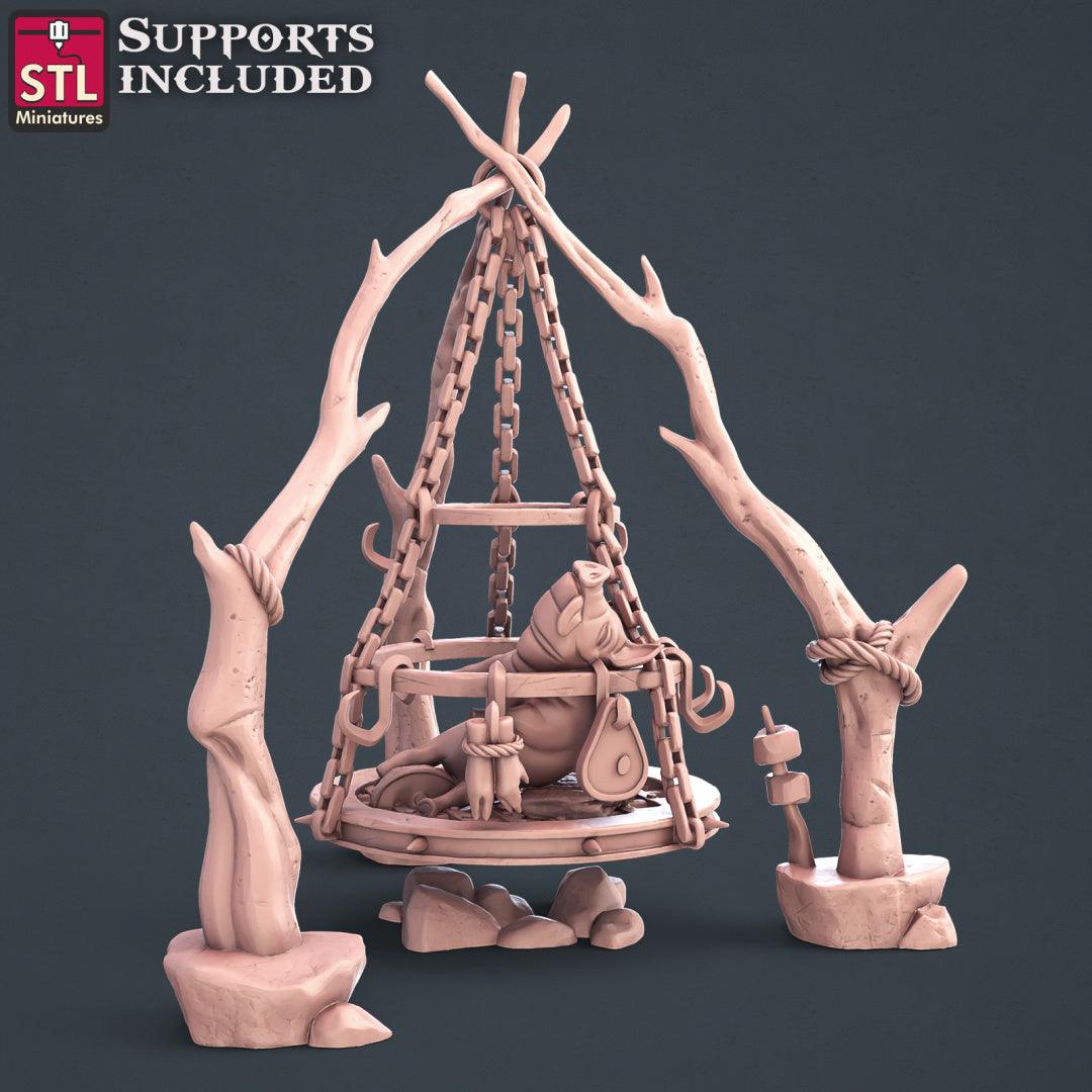 3D Printed STL Miniatures Butcher Set 28mm - 32mm War Gaming D&D