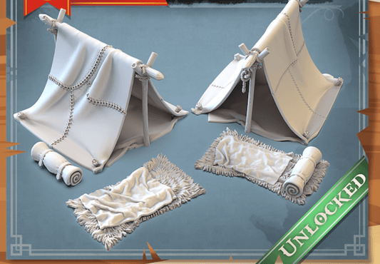 3D Printed STL Miniatures Camp Props 28 - 32mm War Gaming D&D