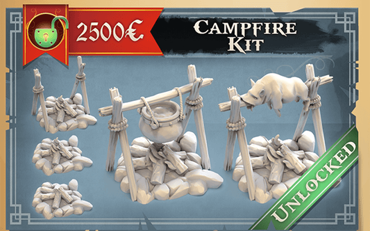 3D Printed STL Miniatures Campfire Kit 28 - 32mm War Gaming D&D