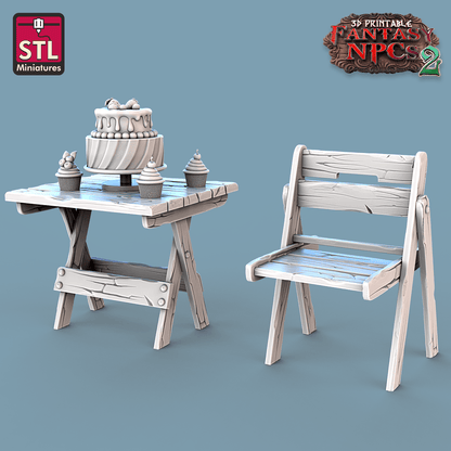 3D Printed STL Miniatures Candy Seller Set Fantasy NPC 2 | 28 - 32mm War Gaming D&D