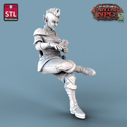 3D Printed STL Miniatures Card Players Set Fantasy NPC 2 | 28 - 32mm War Gaming D&D