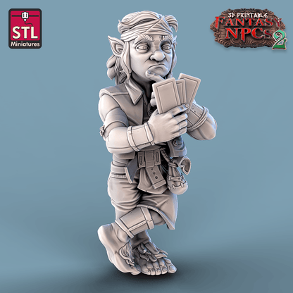 3D Printed STL Miniatures Card Players Set Fantasy NPC 2 | 28 - 32mm War Gaming D&D