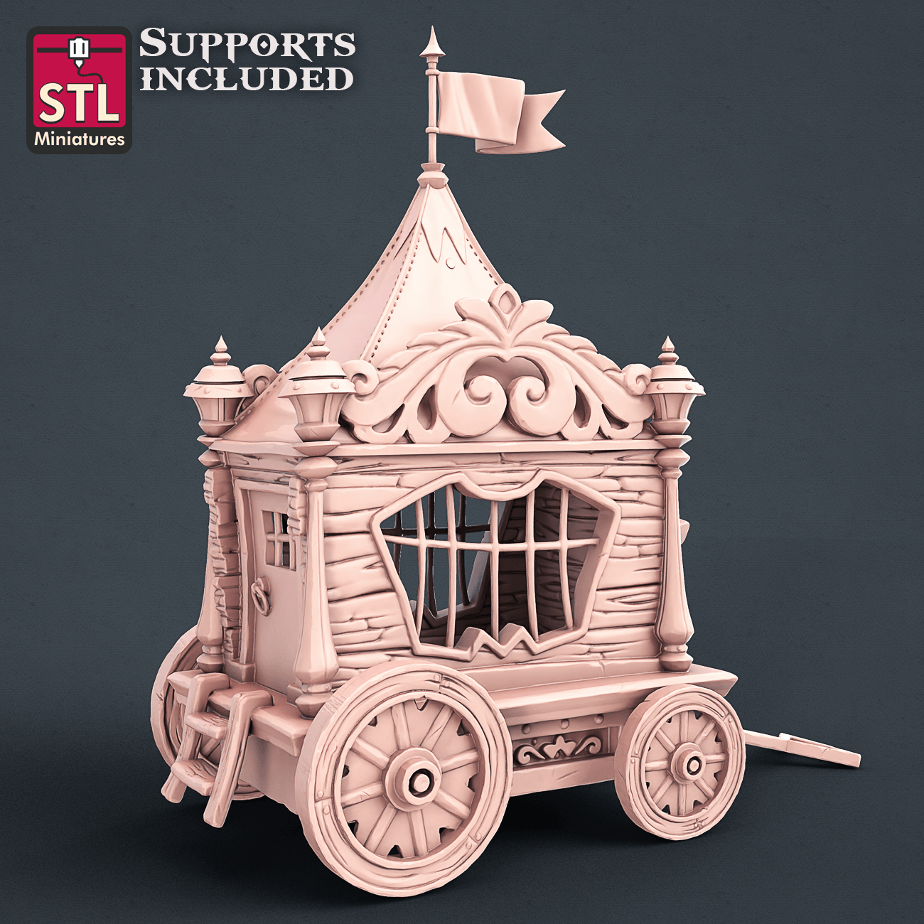 3D Printed STL Miniatures Carnival Set 28mm - 32mm War Gaming D&D