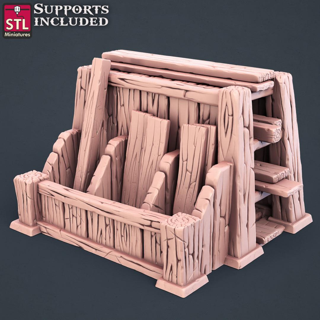 3D Printed STL Miniatures Carpenter Set 28mm - 32mm War Gaming D&D