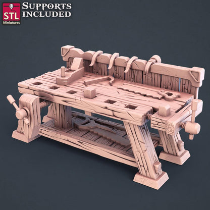 3D Printed STL Miniatures Carpenter Set 28mm - 32mm War Gaming D&D