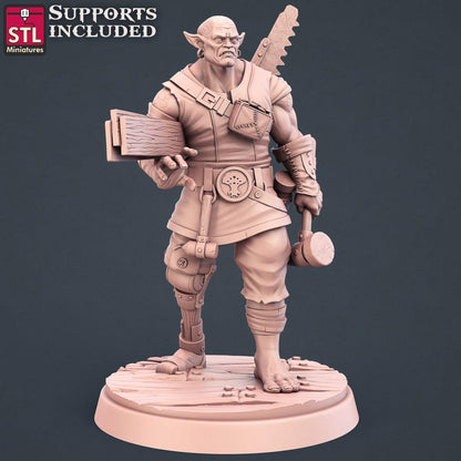 3D Printed STL Miniatures Carpenter Set 28mm - 32mm War Gaming D&D