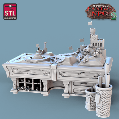 3D Printed STL Miniatures Cartographers Set Fantasy NPC 2 | 28 - 32mm War Gaming D&D