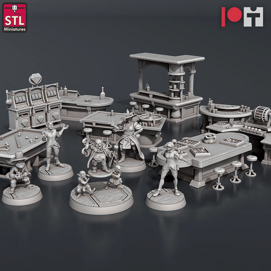 3D Printed STL Miniatures Casino 28 - 32mm War Gaming D&D