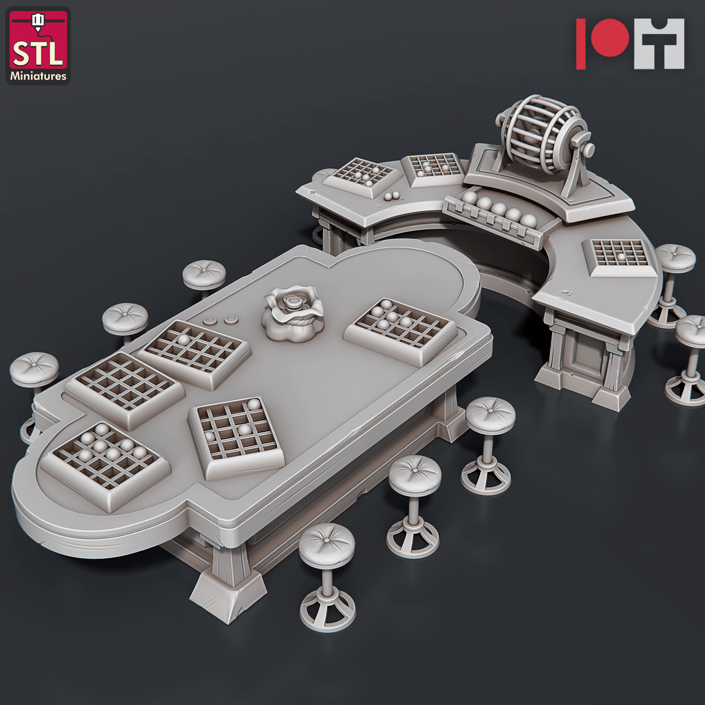 3D Printed STL Miniatures Casino 28 - 32mm War Gaming D&D