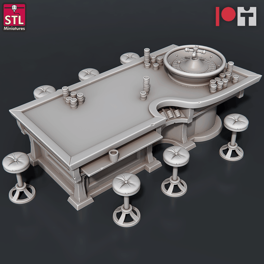 3D Printed STL Miniatures Casino 28 - 32mm War Gaming D&D