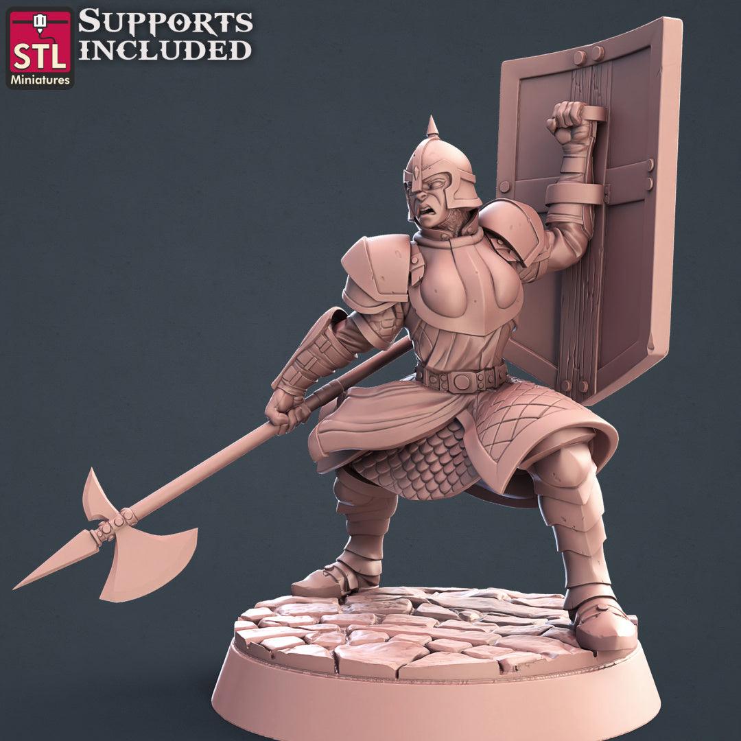 3D Printed STL Miniatures City Guards Set Fantasy NPC 2 | 28 - 32mm War Gaming D&D