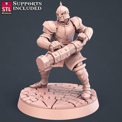 3D Printed STL Miniatures City Guards Set Fantasy NPC 2 | 28 - 32mm War Gaming D&D
