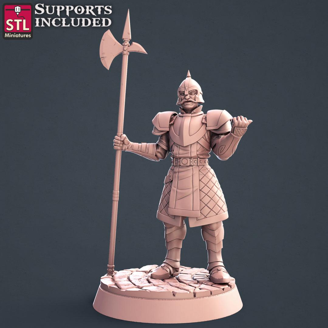 3D Printed STL Miniatures City Guards Set Fantasy NPC 2 | 28 - 32mm War Gaming D&D
