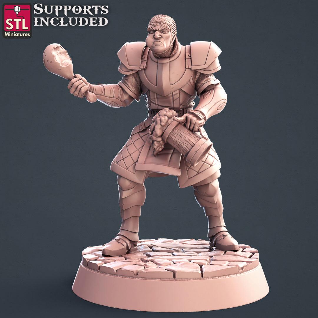 3D Printed STL Miniatures City Guards Set Fantasy NPC 2 | 28 - 32mm War Gaming D&D