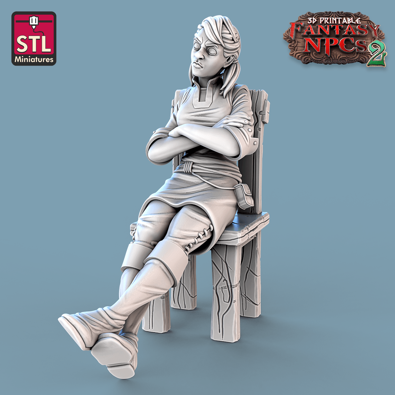 3D Printed STL Miniatures Classroom Set Fantasy NPC 2 | 28 - 32mm War Gaming D&D