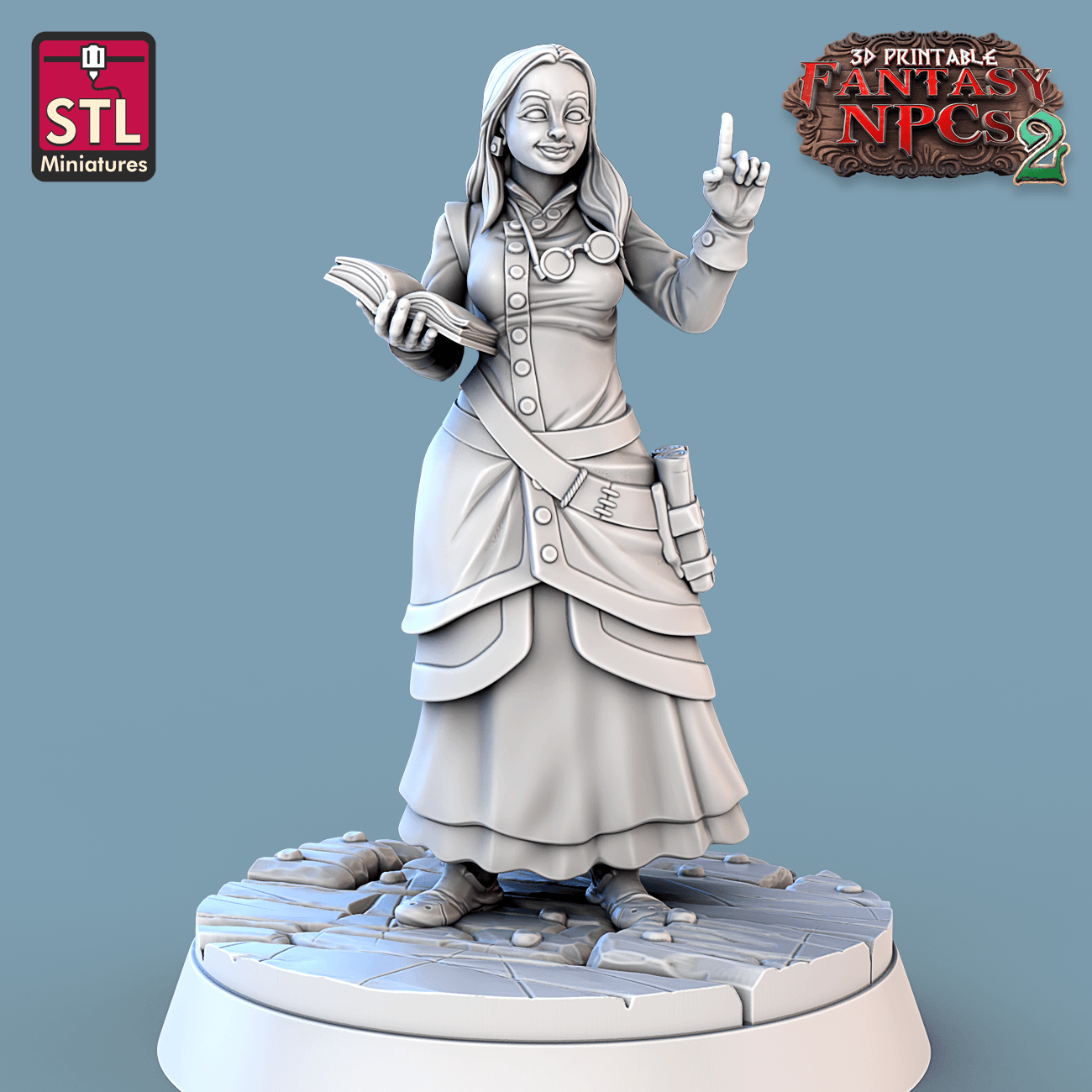 3D Printed STL Miniatures Classroom Set Fantasy NPC 2 | 28 - 32mm War Gaming D&D