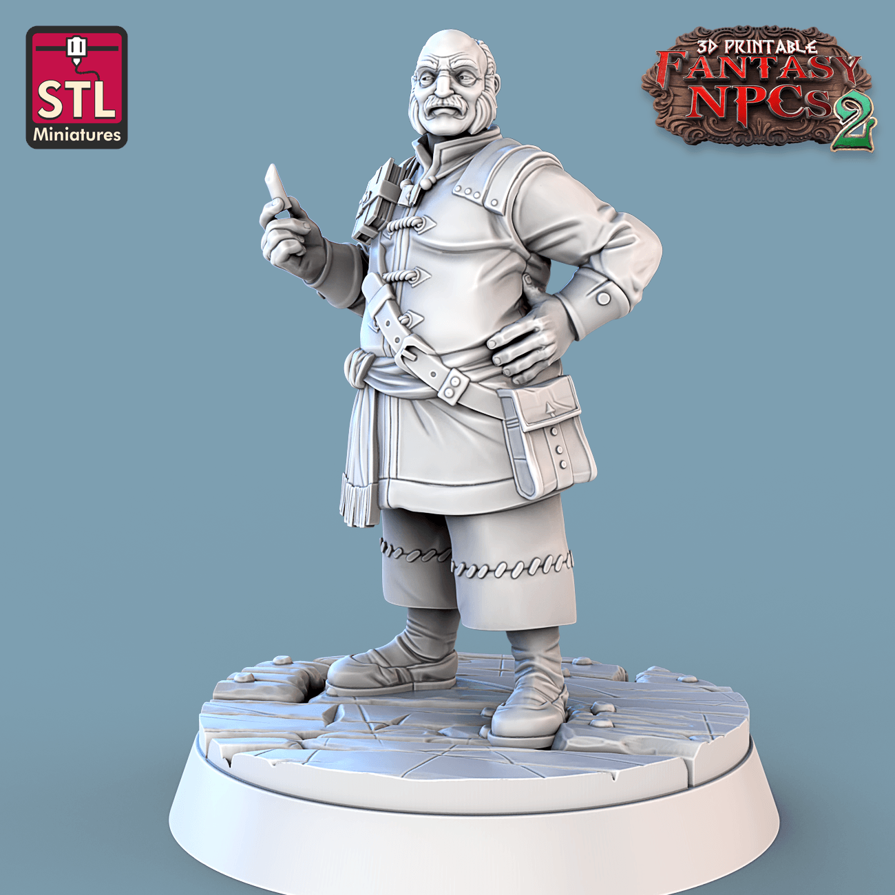 3D Printed STL Miniatures Classroom Set Fantasy NPC 2 | 28 - 32mm War Gaming D&D