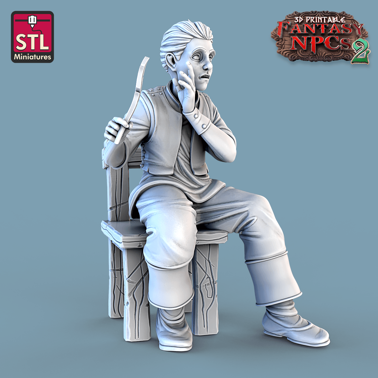 3D Printed STL Miniatures Classroom Set Fantasy NPC 2 | 28 - 32mm War Gaming D&D