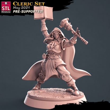 3D Printed STL Miniatures Cleric Set 28 - 32mm War Gaming D&D