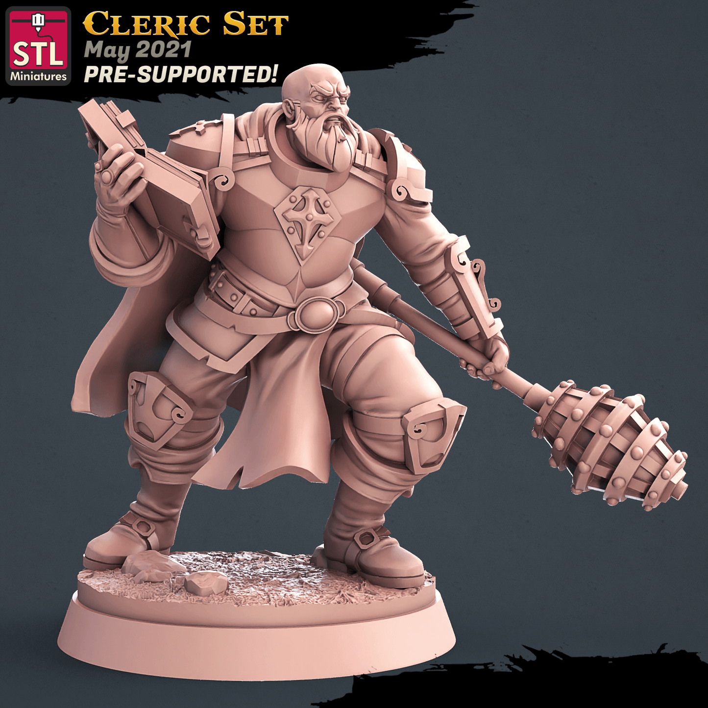 3D Printed STL Miniatures Cleric Set 28 - 32mm War Gaming D&D