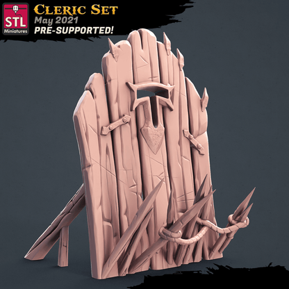 3D Printed STL Miniatures Cleric Set 28 - 32mm War Gaming D&D