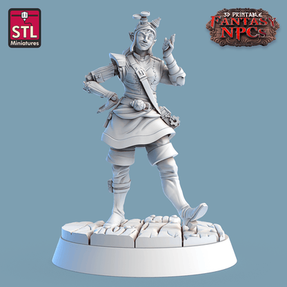 3D Printed STL Miniatures Clockworkers Set Fantasy NPC 28mm - 32mm War Gaming D&D
