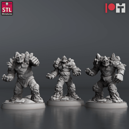 3D Printed STL Miniatures Coal Golems 28 - 32mm War Gaming D&D