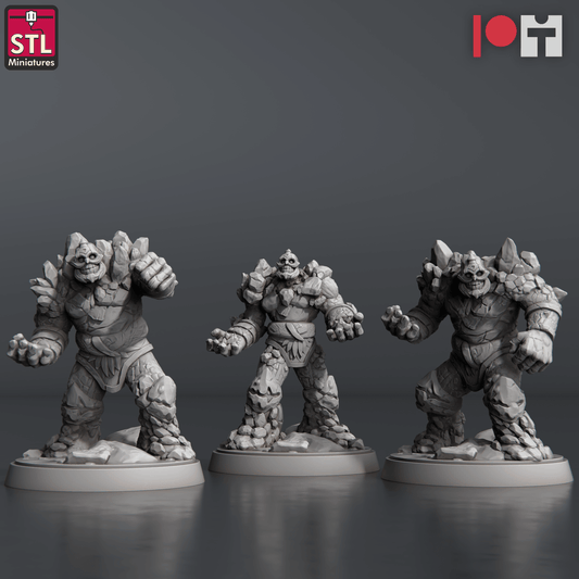 3D Printed STL Miniatures Coal Golems 28 - 32mm War Gaming D&D