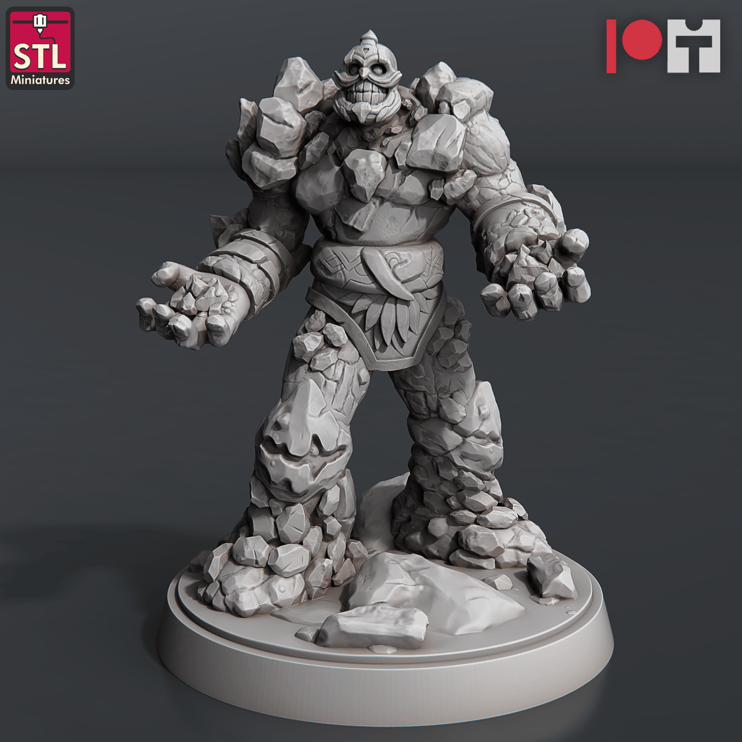 3D Printed STL Miniatures Coal Golems 28 - 32mm War Gaming D&D
