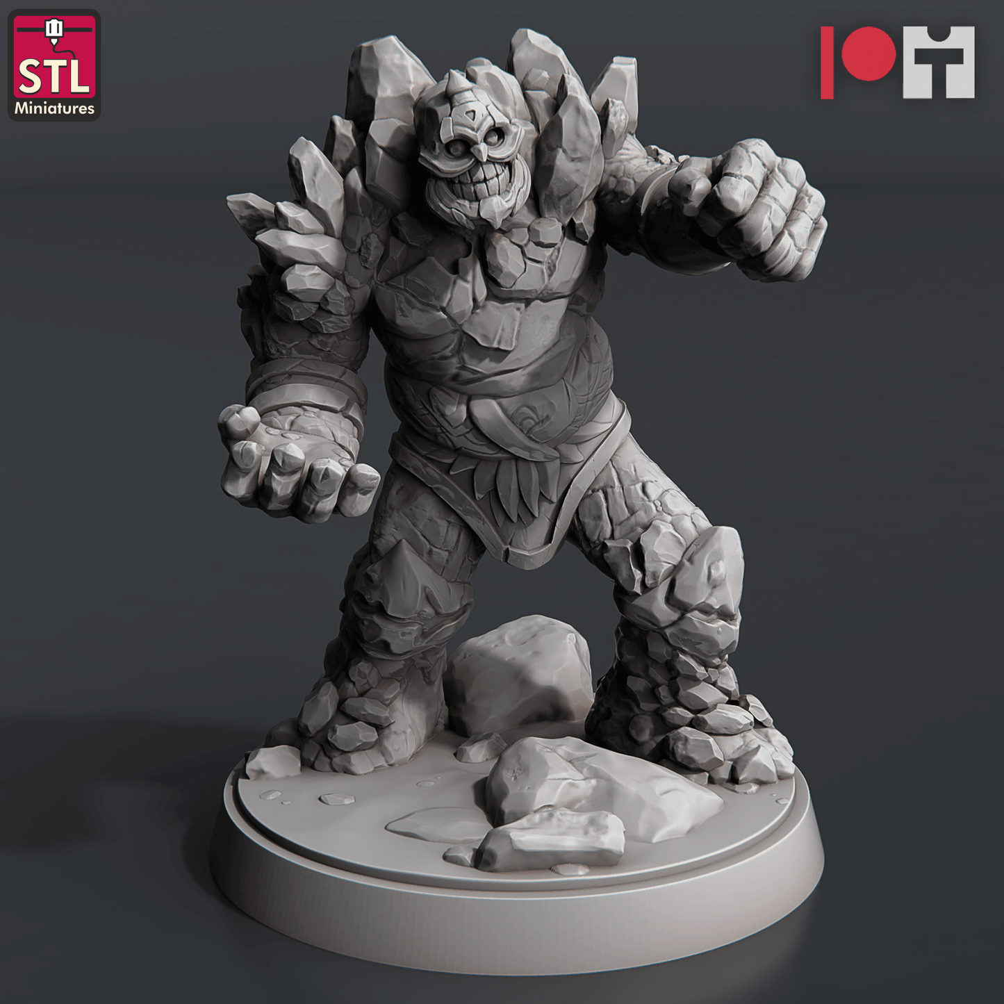 3D Printed STL Miniatures Coal Golems 28 - 32mm War Gaming D&D