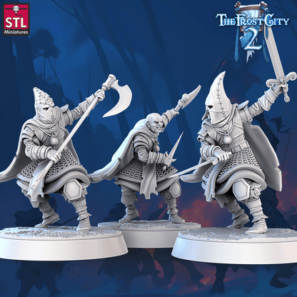3D Printed STL Miniatures Cultist Set The Frost City 2 28 - 32mm War Gaming D&D
