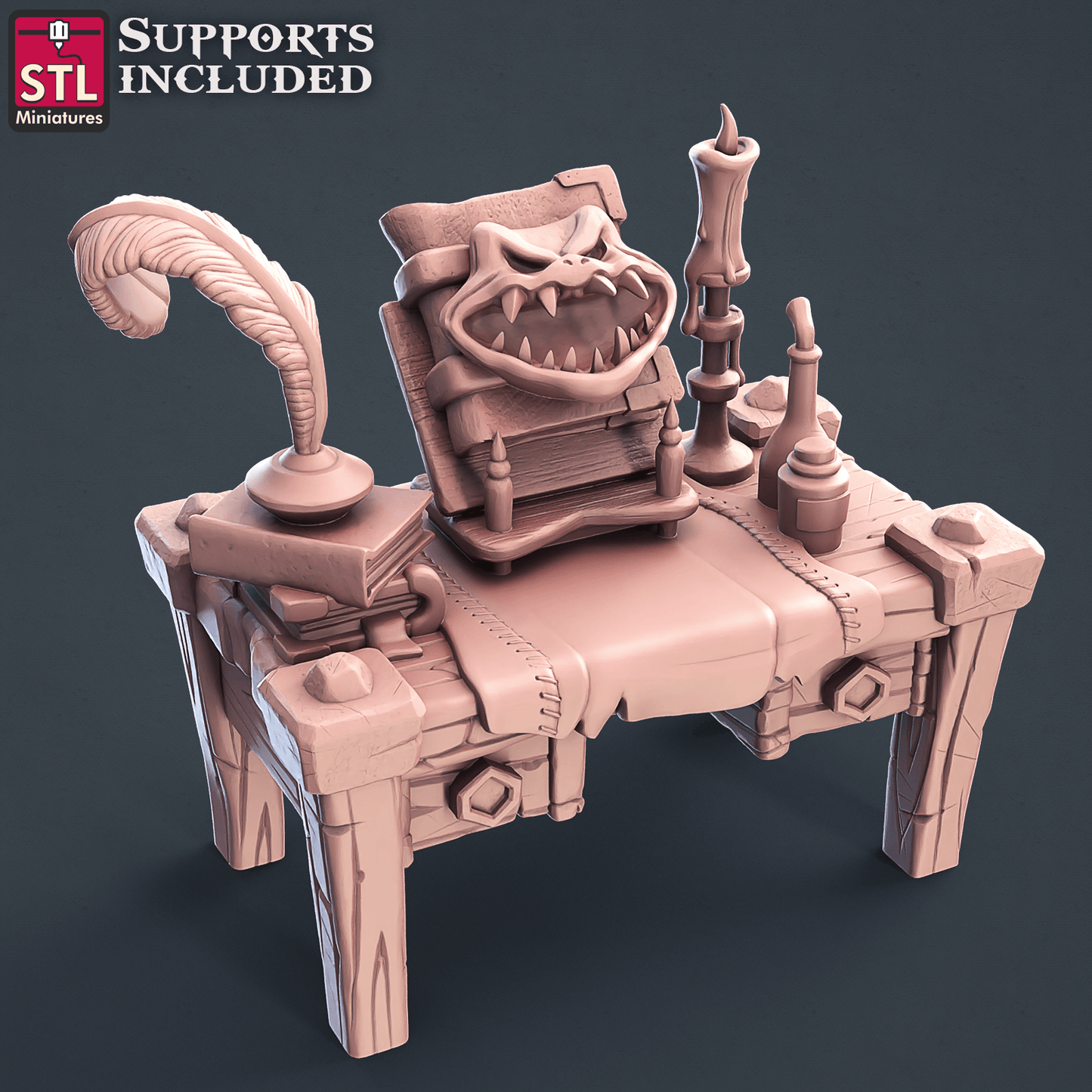 3D Printed STL Miniatures Darkwizard Set 28mm - 32mm War Gaming D&D