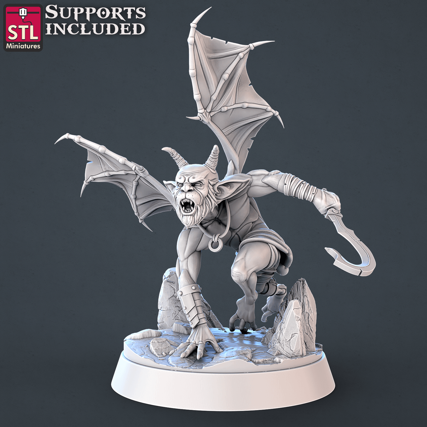 3D Printed STL Miniatures Demons Set | 28 - 32mm War Gaming D&D