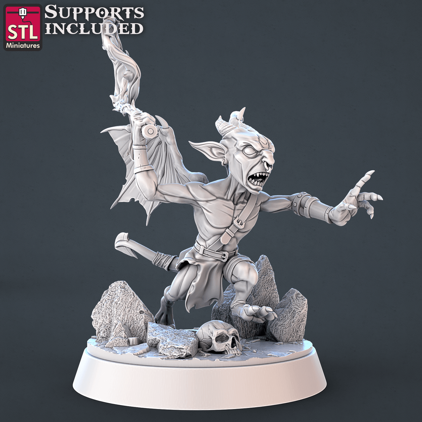 3D Printed STL Miniatures Demons Set | 28 - 32mm War Gaming D&D